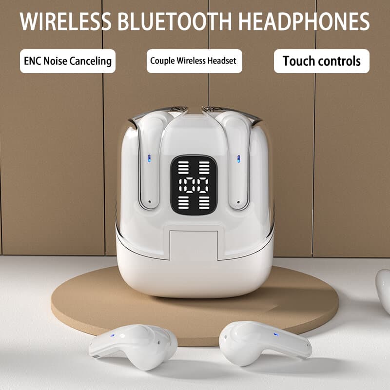 DX-16 TWS Wireless Headphones ENC Noise Canceling Earbuds Couple Bluetooth 5.5 Earphones HD Call Stereo Sports Headsets With Mic