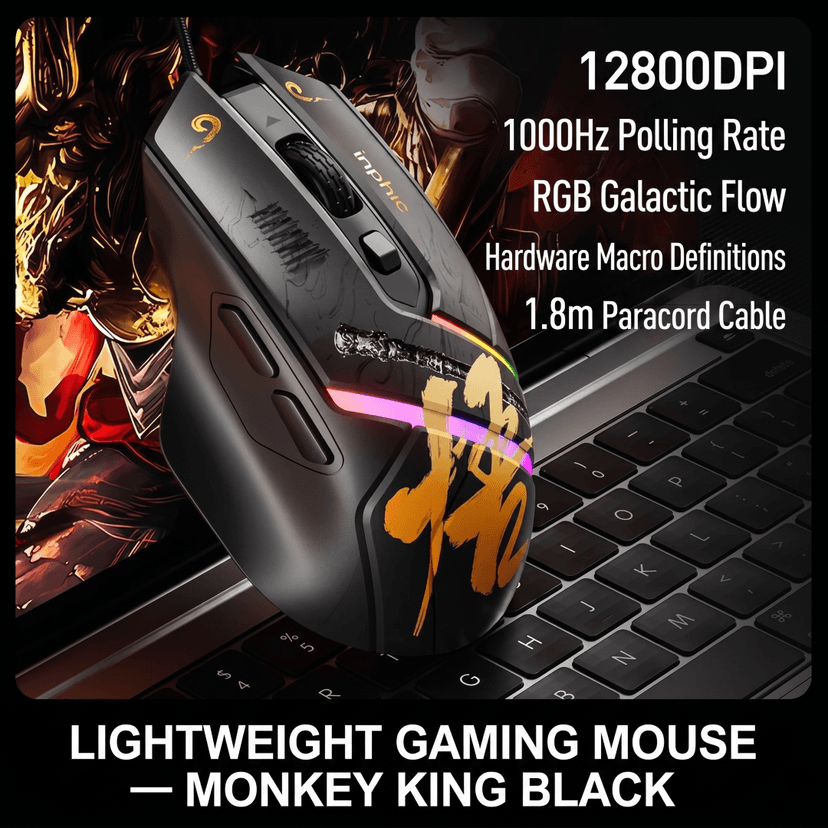 inphic® PG1 Wired and RGB Gaming Mouse